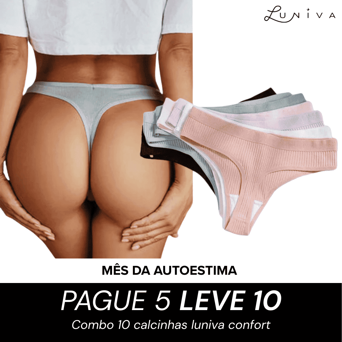 Calcinha Luniva Confort® - Compre 5 Leve 10