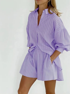 Conjunto Feminino Listrado Nicolette - Loja Luniva