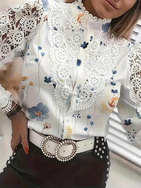 Camisa Feminina com Detalhes em Renda Perpétua - Loja Luniva