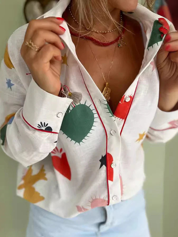 Camisa Feminina com Estampa Portia - Loja Luniva