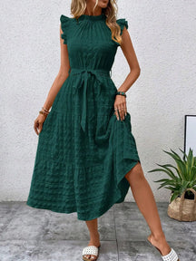 Vestido com Laço e Mangas Voadoras - Loja Luniva