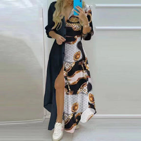 Vestido de Manga Longa Estampado Rosabelle - Loja Luniva