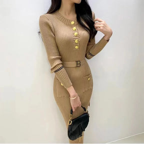 Vestido Longo de Malha com Botões Roselina - Loja Luniva