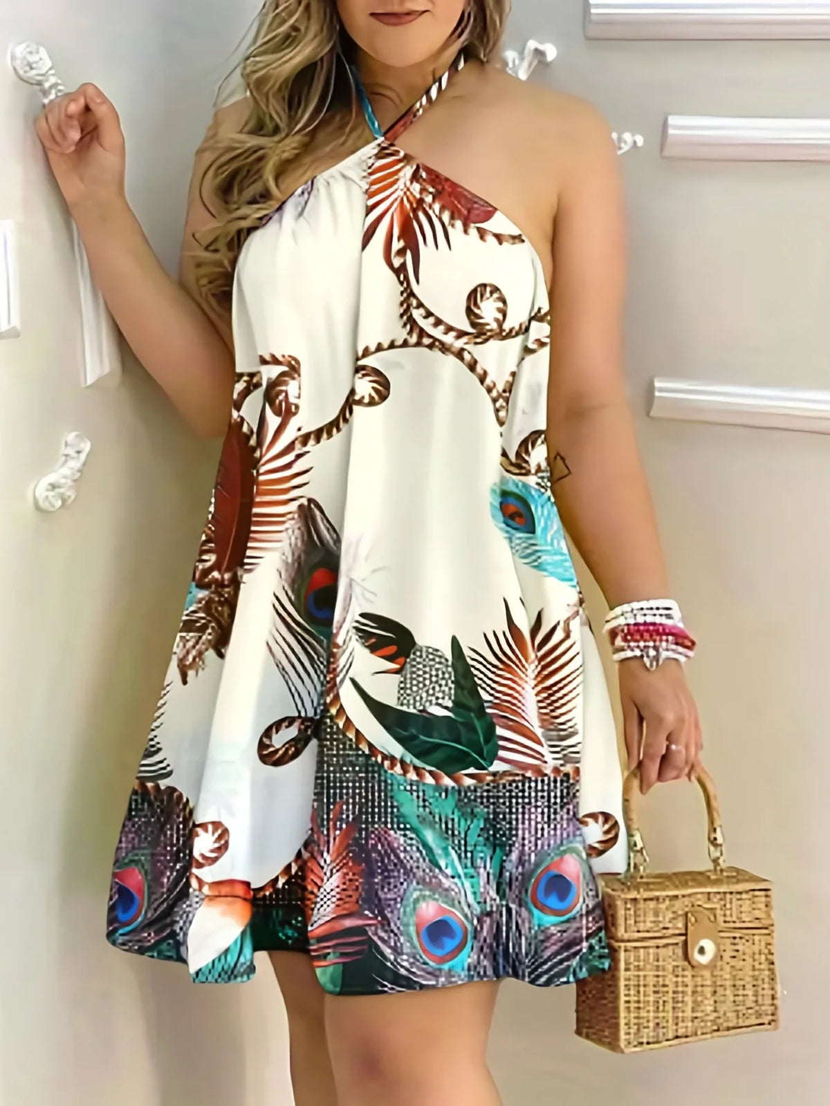 Vestido Curto Sem Mangas Estampado Josephine - Loja Luniva