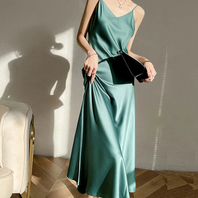 Vestido de Cetim Casual - Loja Luniva