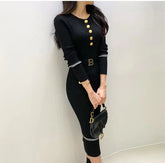 Vestido Longo de Malha com Botões Roselina - Loja Luniva
