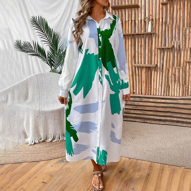 Vestido Longo Estampado Madalena - Loja Luniva