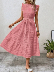 Vestido com Laço e Mangas Voadoras - Loja Luniva