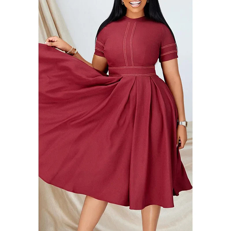 Vestido Plissado de Cintura Alta Giselle - Loja Luniva