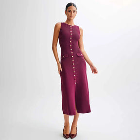 Vestido Longo com Botões Francine - Loja Luniva