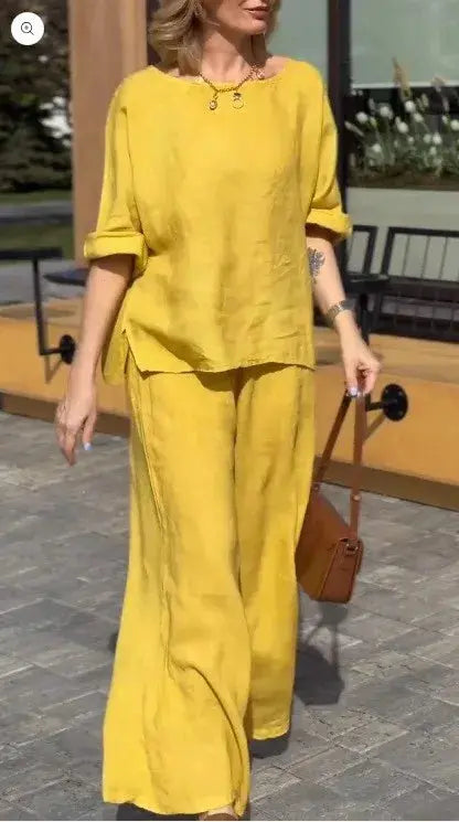 Conjunto de Linho Solto com Caimento Perfeito - Loja Luniva