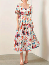 Vestido Estampado com Gola Quadrada Noelle - Loja Luniva