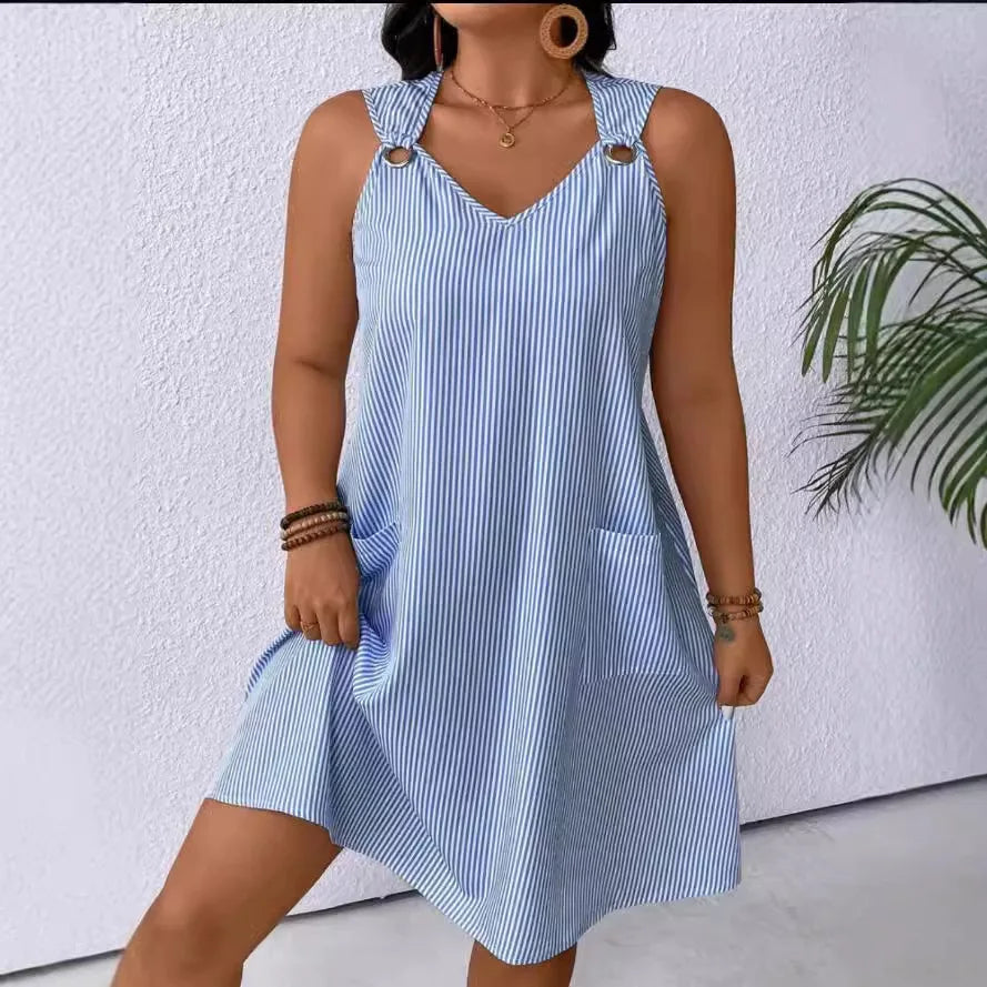 Vestido Listrado Casual - Loja Luniva