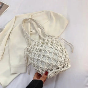 Bolsa De Praia Fios de Macramê Trançada - Loja Luniva