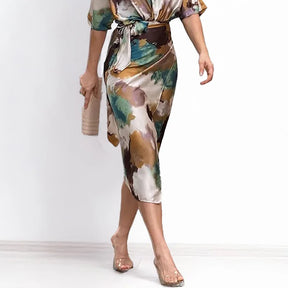 Vestido Estampado com Cinto Evangeline - Loja Luniva