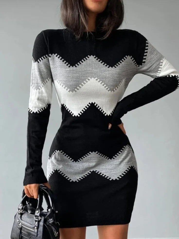 Vestido de Malha com Manga Comprida Bernadette - Loja Luniva