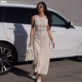 Vestido Longo com Botões Francine - Loja Luniva
