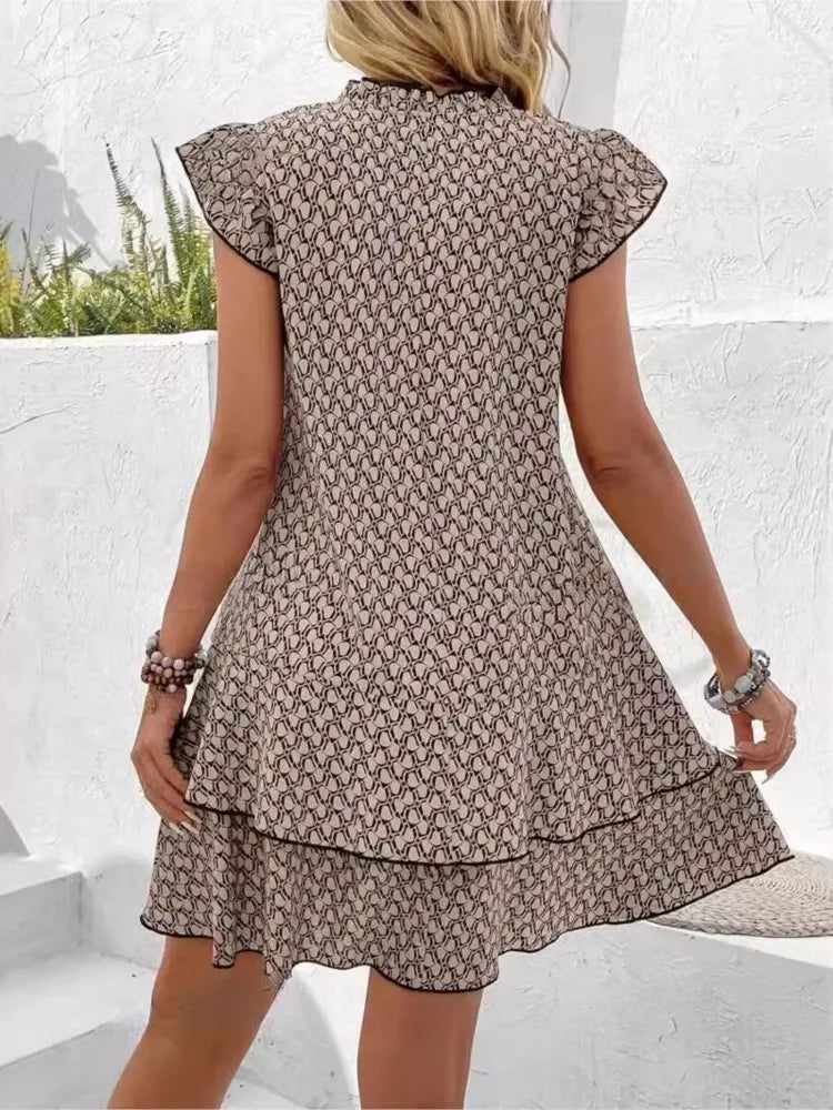 Vestido Curto com Gola V Amandine - Loja Luniva