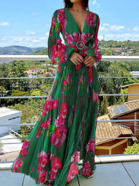 Vestido Longo Estampado Hermelinda - Loja Luniva