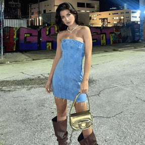 Vestido Denim - Loja Luniva