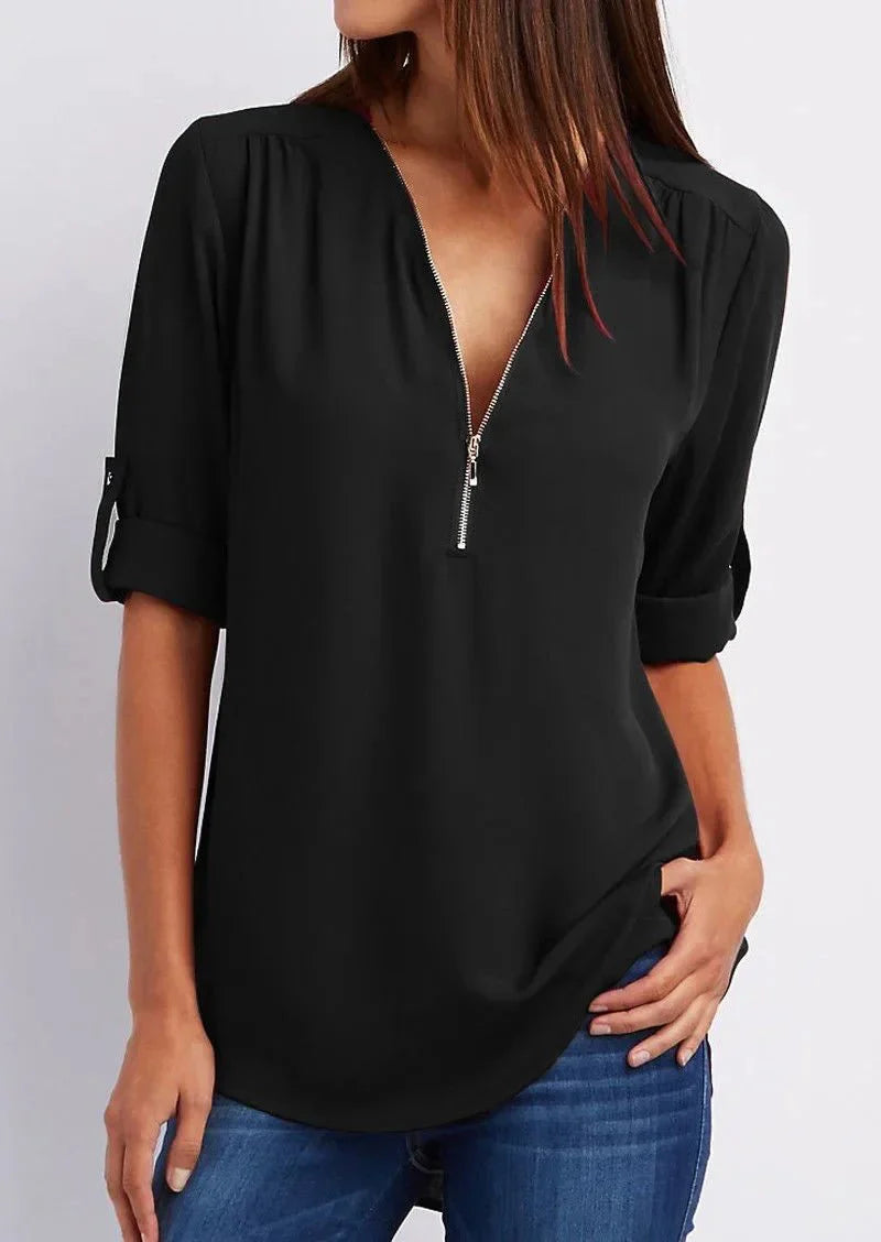 Blusa Feminina Gola V - Loja Luniva
