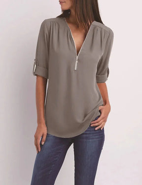 Blusa Feminina Gola V - Loja Luniva