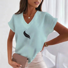 Blusa Feminina Manga Curta Estampada - Loja Luniva