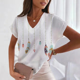 Blusa Feminina Manga Curta Estampada - Loja Luniva