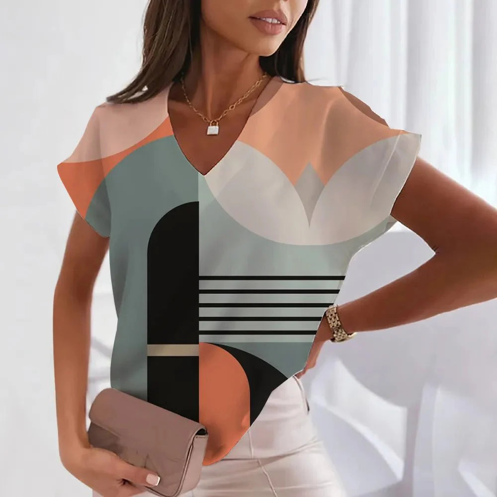 Blusa Feminina Manga Curta Estampada - Loja Luniva