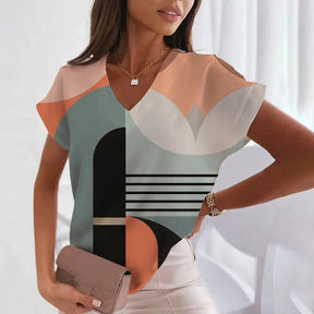 Blusa Feminina Manga Curta Estampada - Loja Luniva