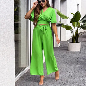 Calça Feminina Pantalona Verde - Loja Luniva