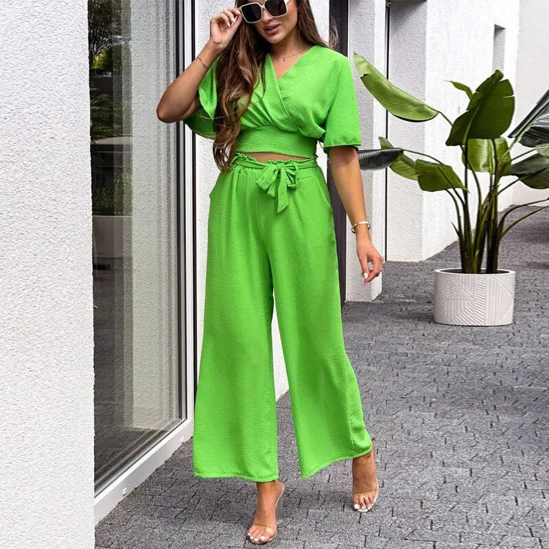 Calça Feminina Pantalona Verde - Loja Luniva