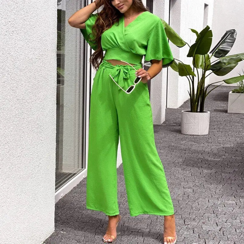 Calça Feminina Pantalona Verde - Loja Luniva