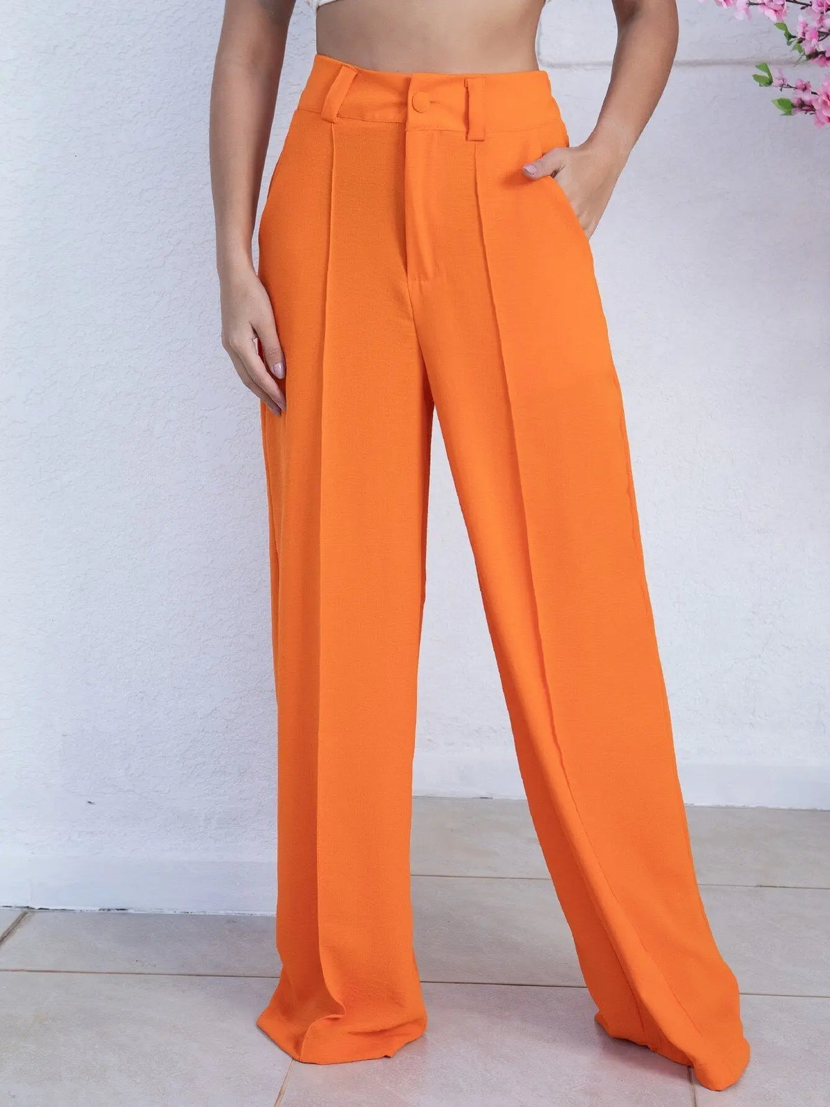 Calça Pantalona Feminina Cintura Alta - Loja Luniva