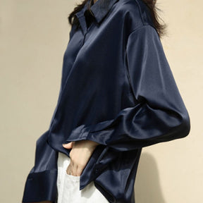Camisa Feminina Social de Cetim - Loja Luniva