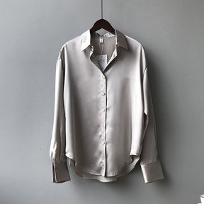 Camisa Feminina Social de Cetim - Loja Luniva