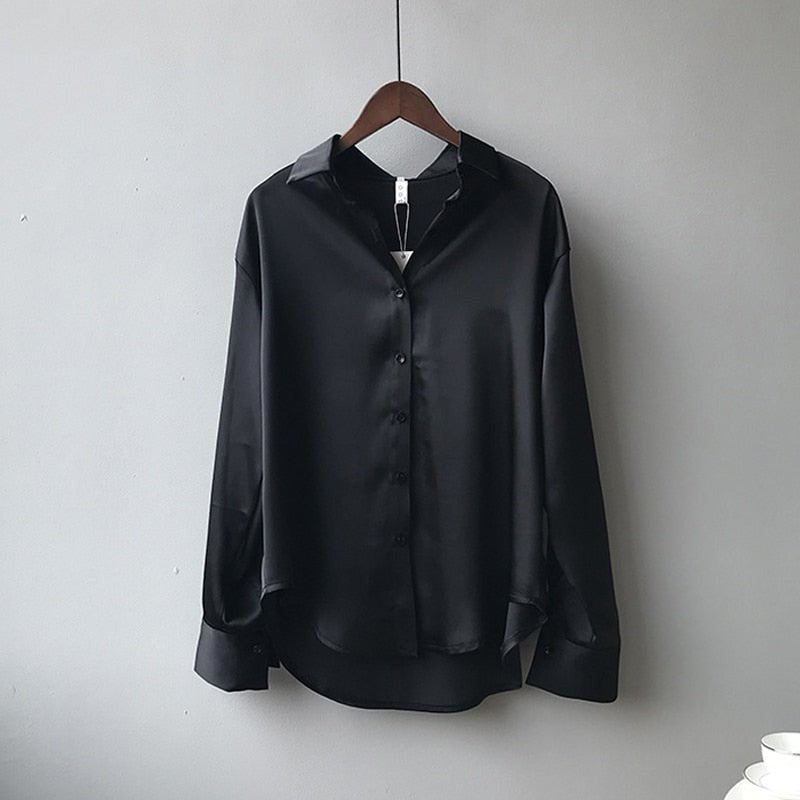 Camisa Feminina Social de Cetim - Loja Luniva