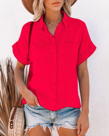 Camisa De Linho Feminina Manga Curta - Loja Luniva
