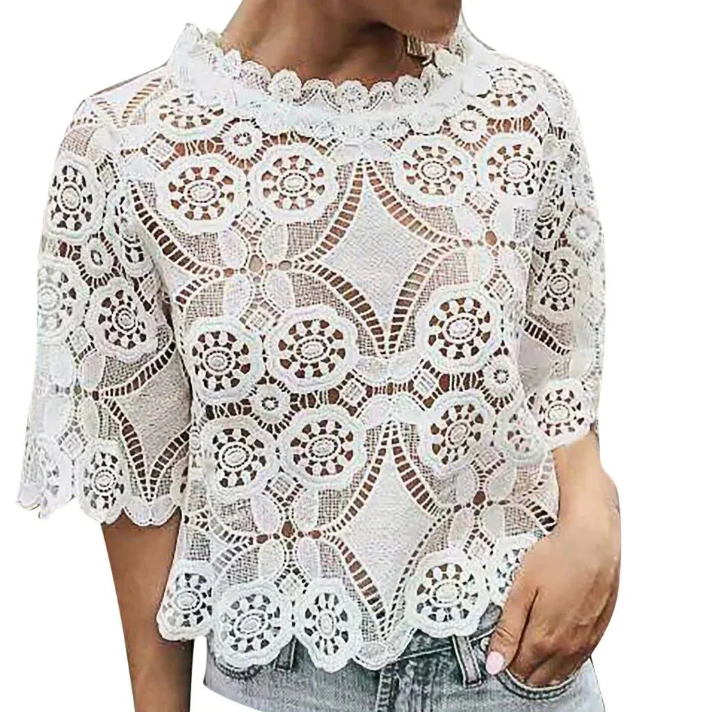 Camisa Feminina de Renda Vivina - Loja Luniva