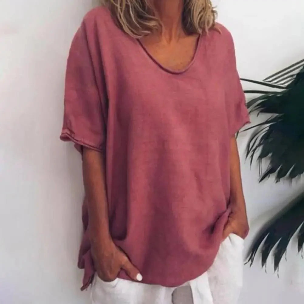 Camisa Feminina Manga Curta Gola V Giane - Loja Luniva