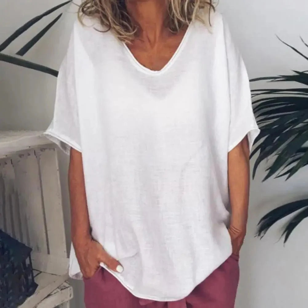 Camisa Feminina Manga Curta Gola V Giane - Loja Luniva