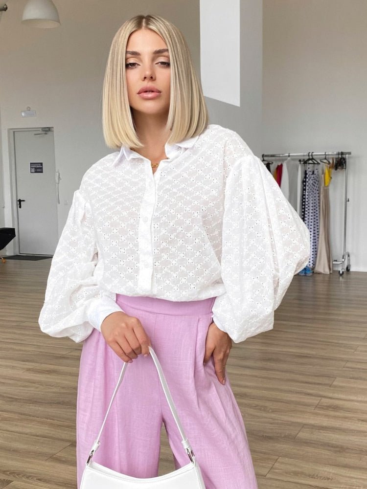 Camisa Feminina Manga Longa Bufante - Loja Luniva