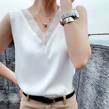 Blusa Feminina Social Gola V - Loja Luniva