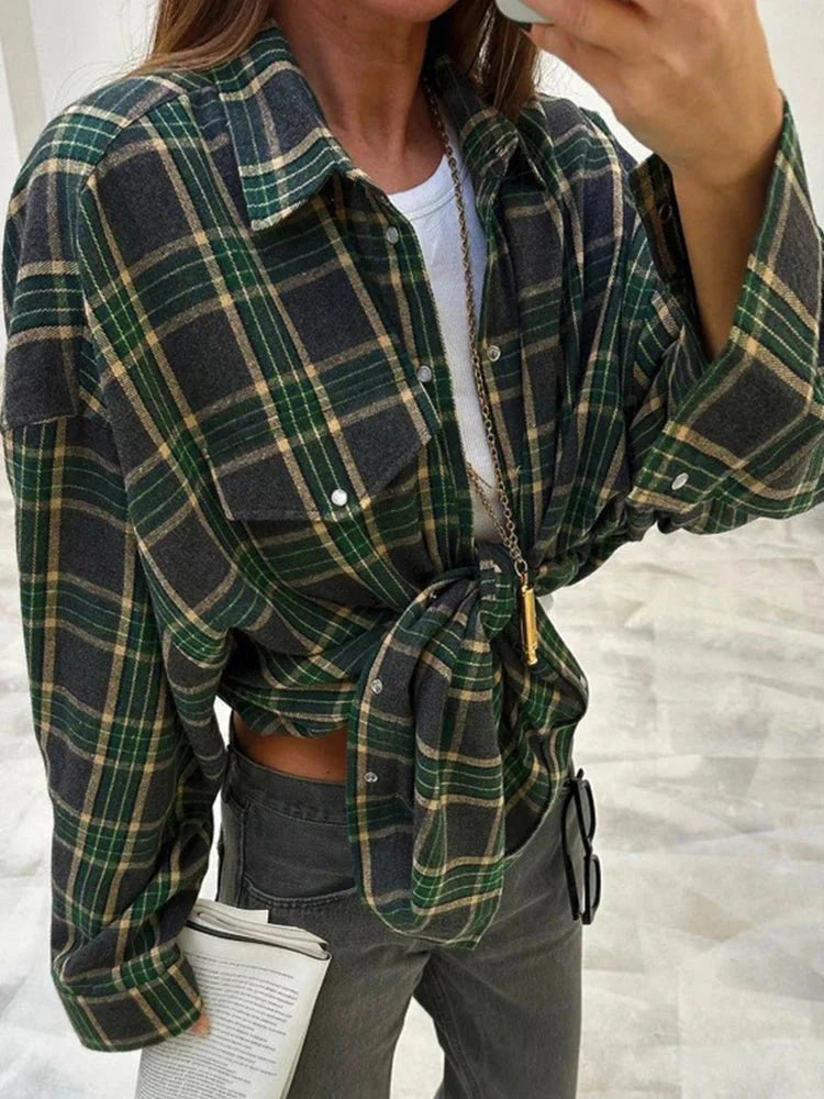 Camisa Xadrez Feminina Vintage - Loja Luniva