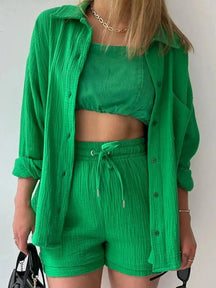Conjunto Feminino Camisa Longa e Shorts - Loja Luniva