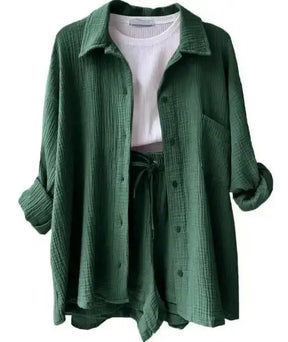 Conjunto Feminino Camisa Longa e Shorts - Loja Luniva