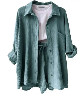Conjunto Feminino Camisa Longa e Shorts - Loja Luniva