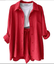 Conjunto Feminino Camisa Longa e Shorts - Loja Luniva