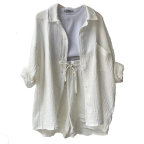 Conjunto Feminino Camisa Longa e Shorts - Loja Luniva