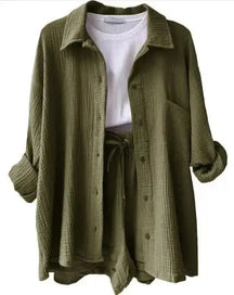 Conjunto Feminino Camisa Longa e Shorts - Loja Luniva